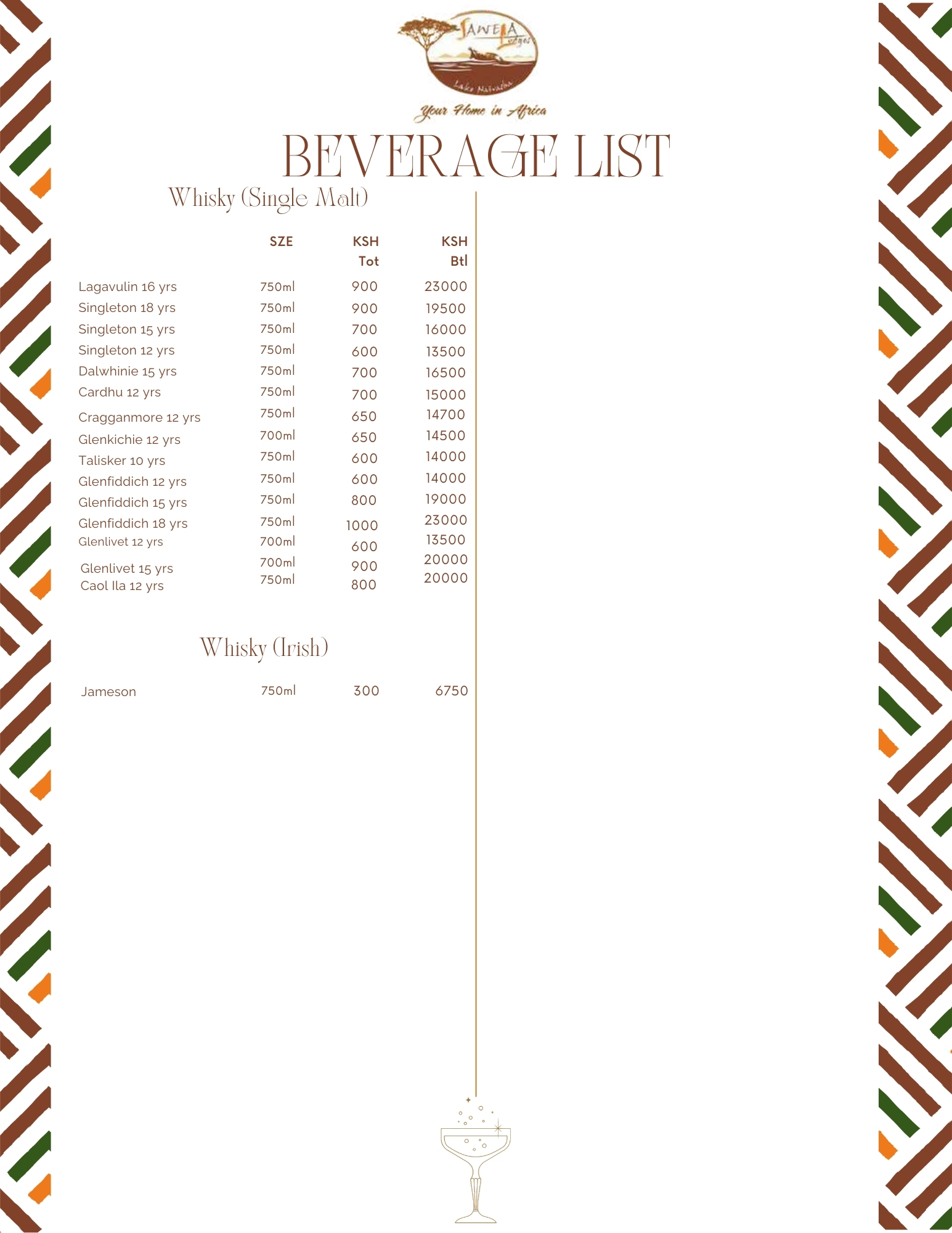 Beverage Menu B